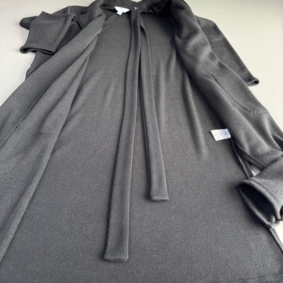 TIME AND TRU Belted Coatigan S Black Open Front Longline Duster Pockets Casual - Picture 5 of 12